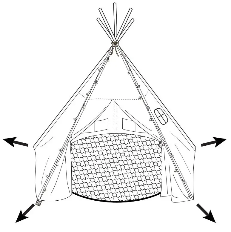 Tiny Land TP0005 Teepee Tent Instruction Manual - Take the tent to the place where you want to place it