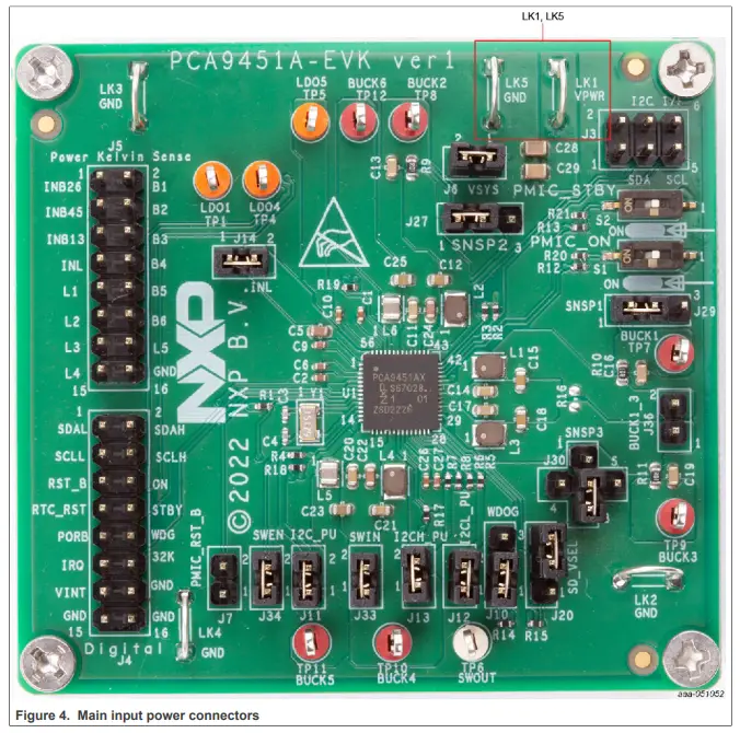 NXP Semiconductors PCA9451A-EVK Evaluation Board - Default jumper 1