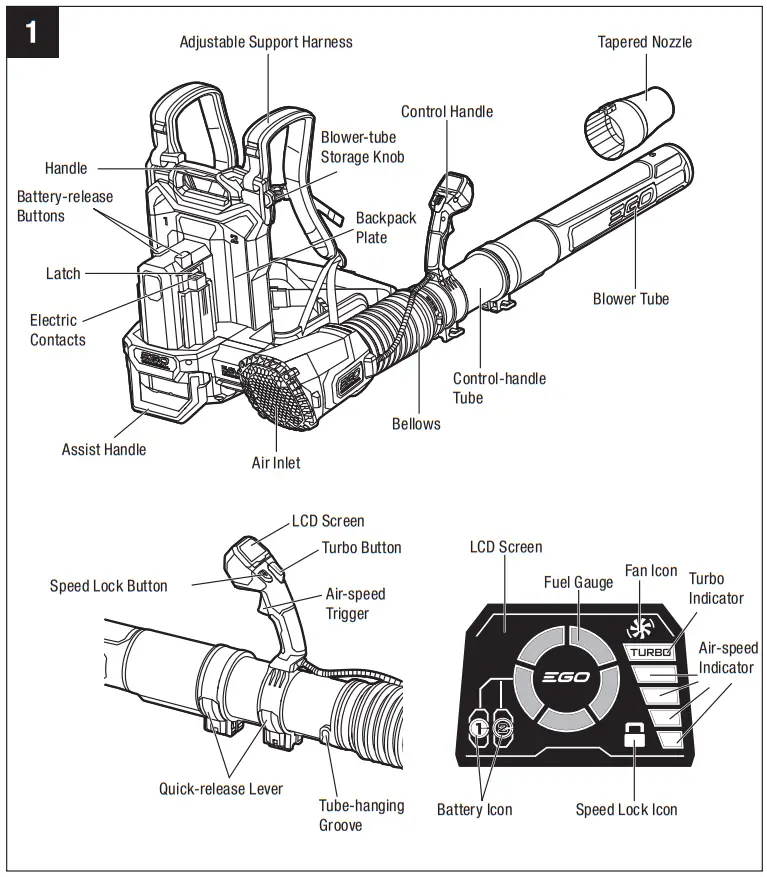 EGO LBPX8000 56 Volt Lithium Ion Commercial Backpack Blower - DESCRIPTION