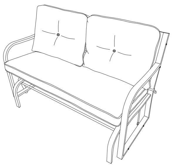 Outsunny 84A 145 2 Person Outdoor Loveseat Glider Bench Rocking Chair