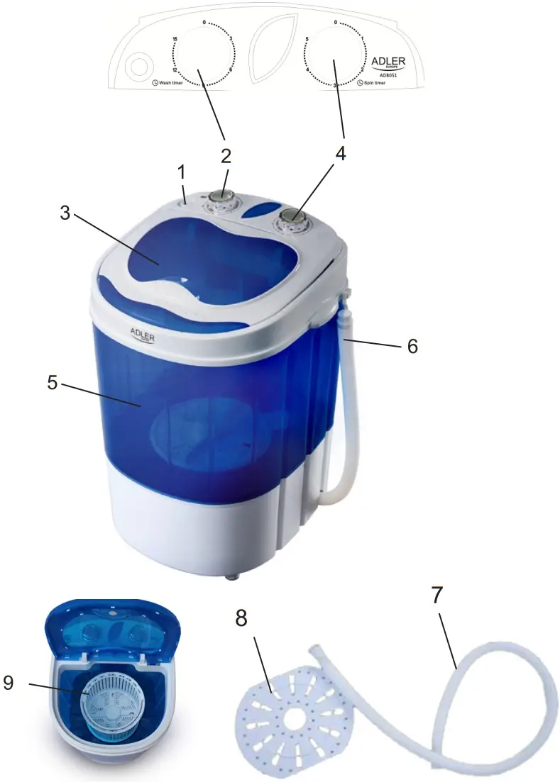 ADLER AD 8051 Mini Washing Machine - Figure 1