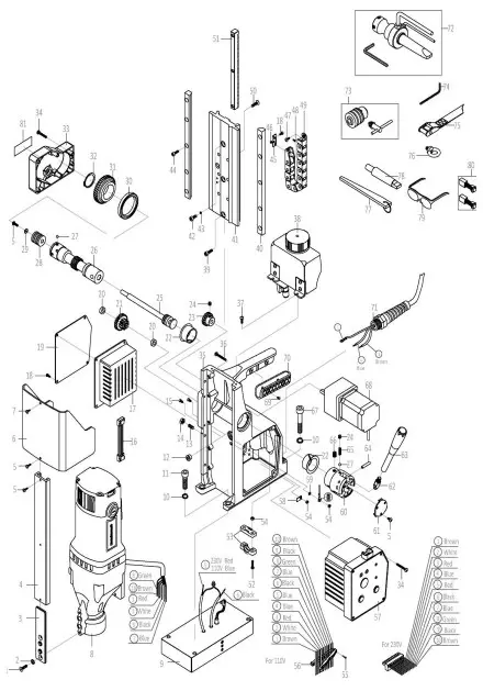EXPLODED VIEW OF MACHINE