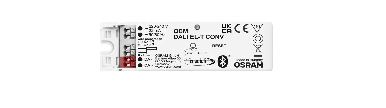 Osram Qbm Dali El-t Conv Qualified Bluetooth Mesh Dali Converter User Guide