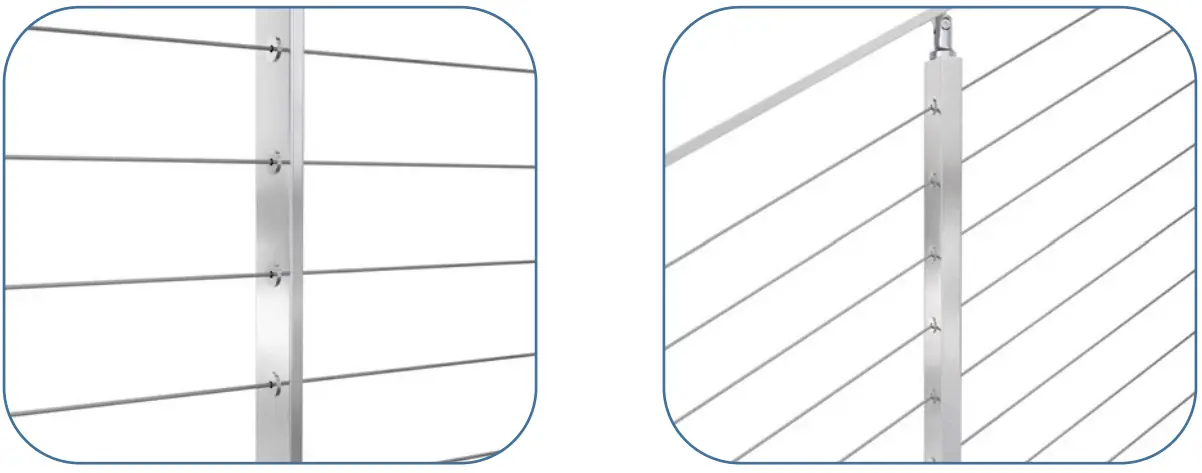 Muzata CR12 NiceView Cable Railing System - Hole types 1
