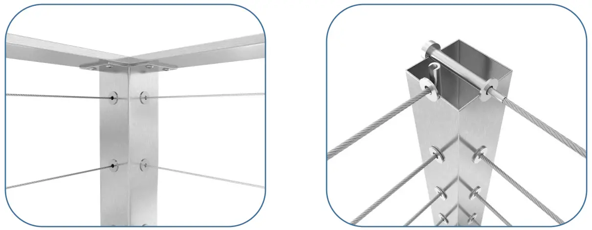 Muzata CR12 NiceView Cable Railing System - Hole types 2