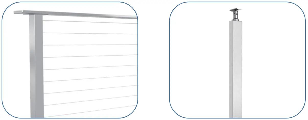 Muzata CR12 NiceView Cable Railing System - Hole types 3