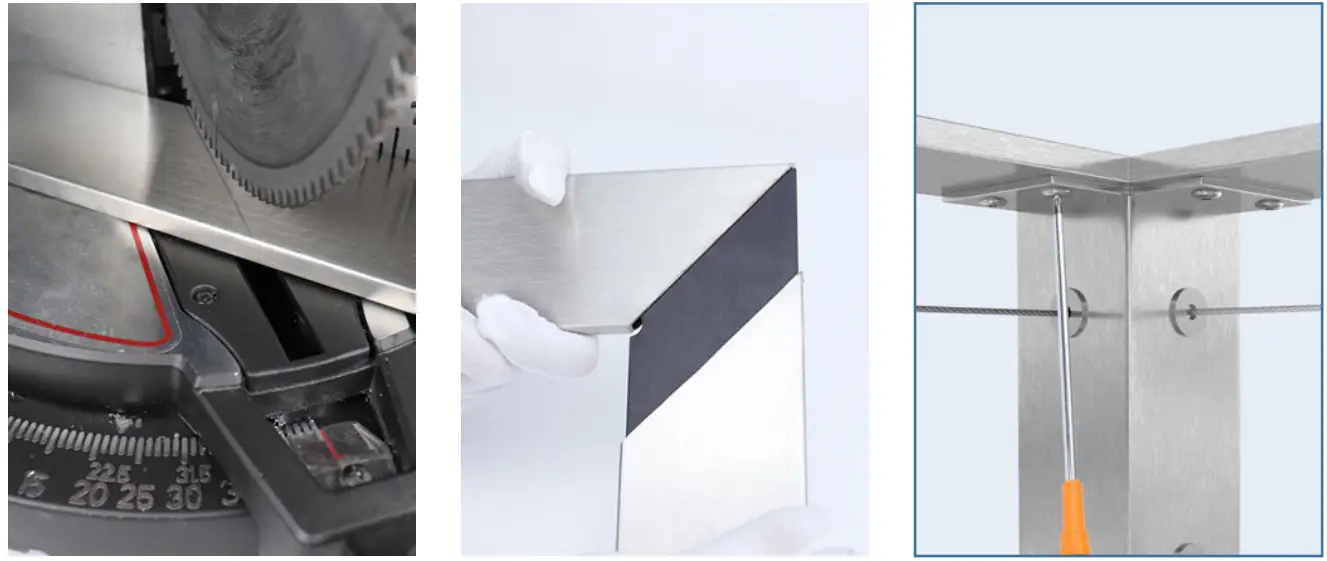 Muzata CR12 NiceView Cable Railing System - Miter cutting