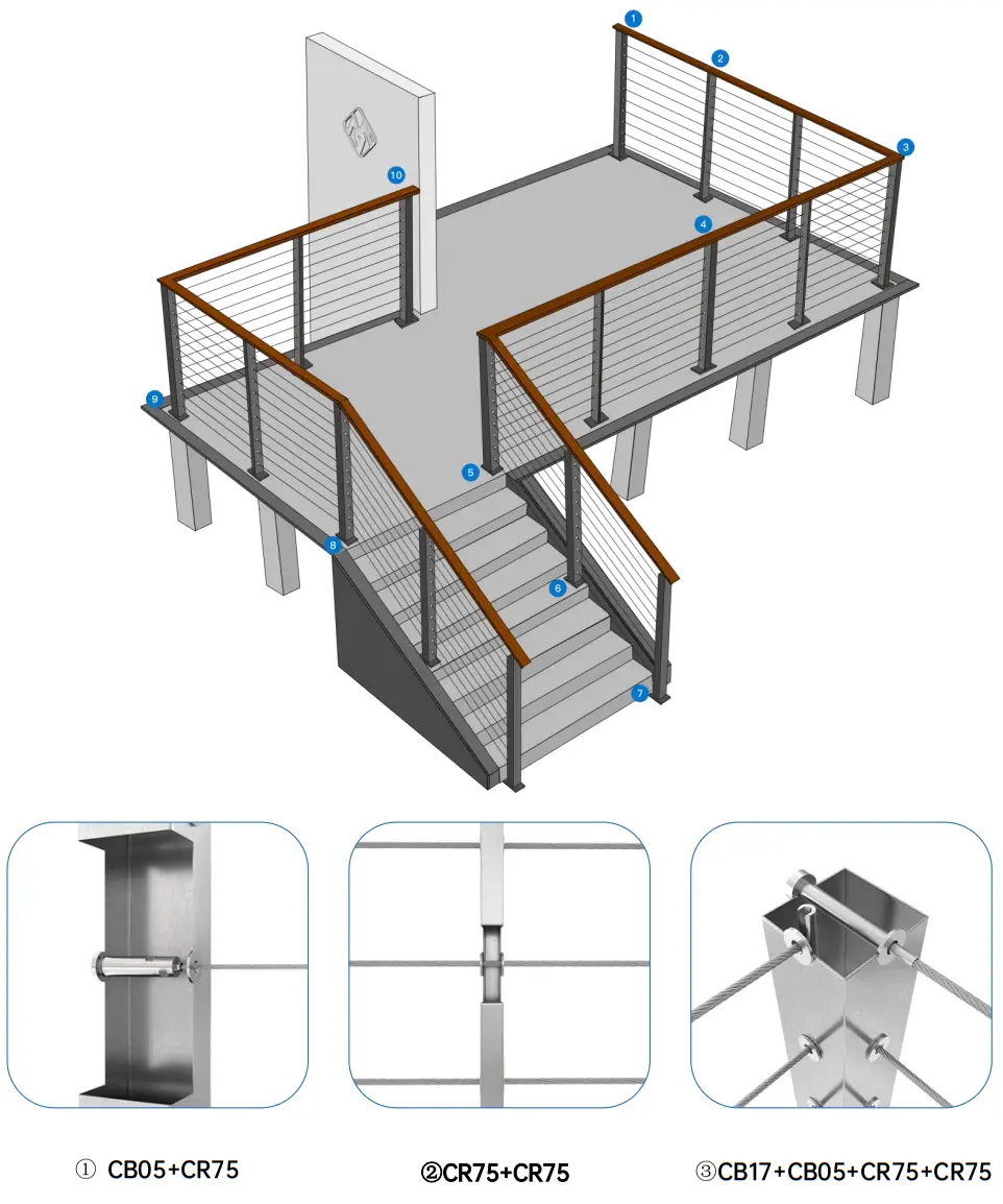 Muzata CR12 NiceView Cable Railing System - Overview 1