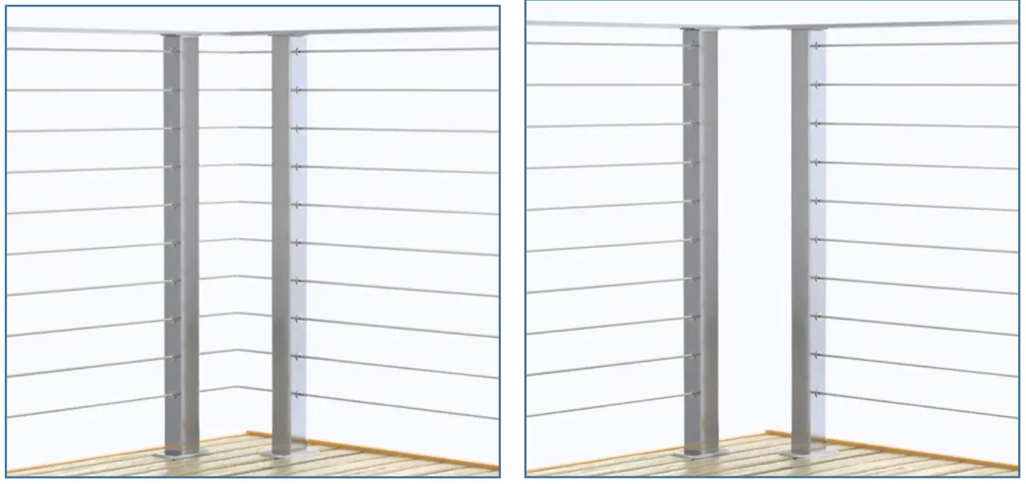 Muzata CR12 NiceView Cable Railing System - Two posts