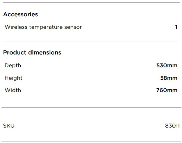 FISHER PAYKEL CI764DTTG1 Primary Modular Induction Hob User Guide - SPECIFICATIONS