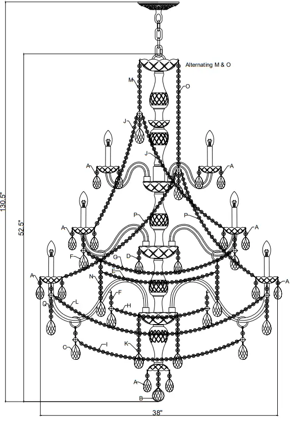 CRYSTORAMA-1157-PB-CL-MWP-37-Inch-Polished-Brass-Chandelier-Ceiling-Light-fig-1