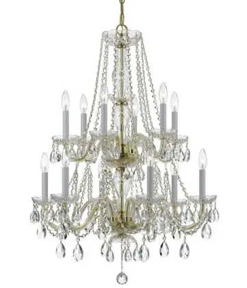 CRYSTORAMA-1157-PB-CL-MWP-37-Inch-Polished-Brass-Chandelier-Ceiling-Light-product