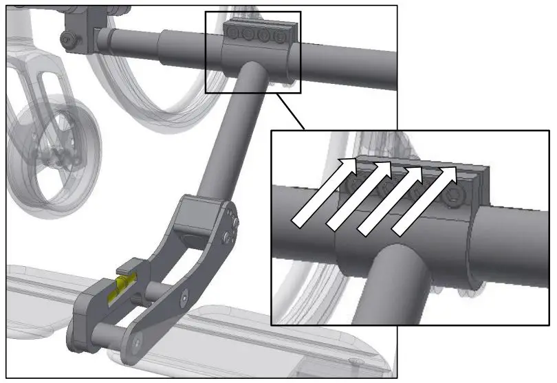 SUNRISE MEDICAL ADV5315 Adventus Adaptor Bar Instruction Manual - Now tighten the screws that sits in the clamp of the adaptor bar