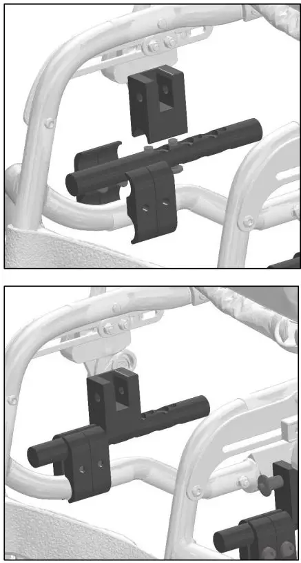 SUNRISE MEDICAL ADV5315 Adventus Adaptor Bar Instruction Manual - The clamp should be mounted as close as possible to the holder of the adaptor bar