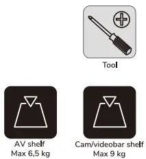 Neomounts AV1 825BL Videobar and Multimedia Kit - ICON