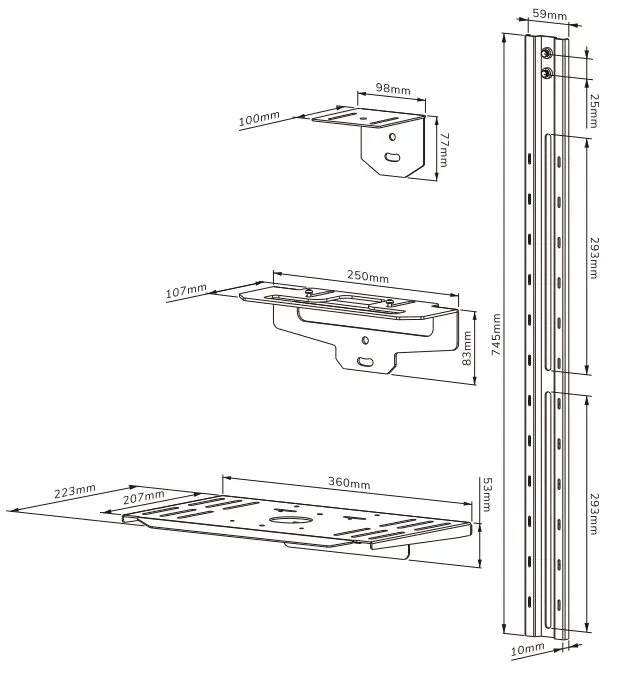 Neomounts AV1 825BL Videobar and Multimedia Kit
