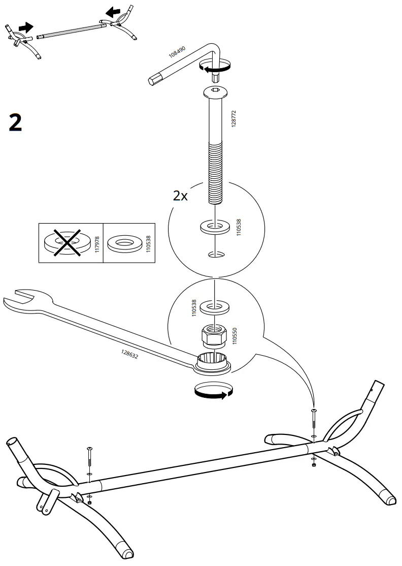 IKEA 802.515.13 GÅRÖ Hammock Stand Outdoor - Assembly 1