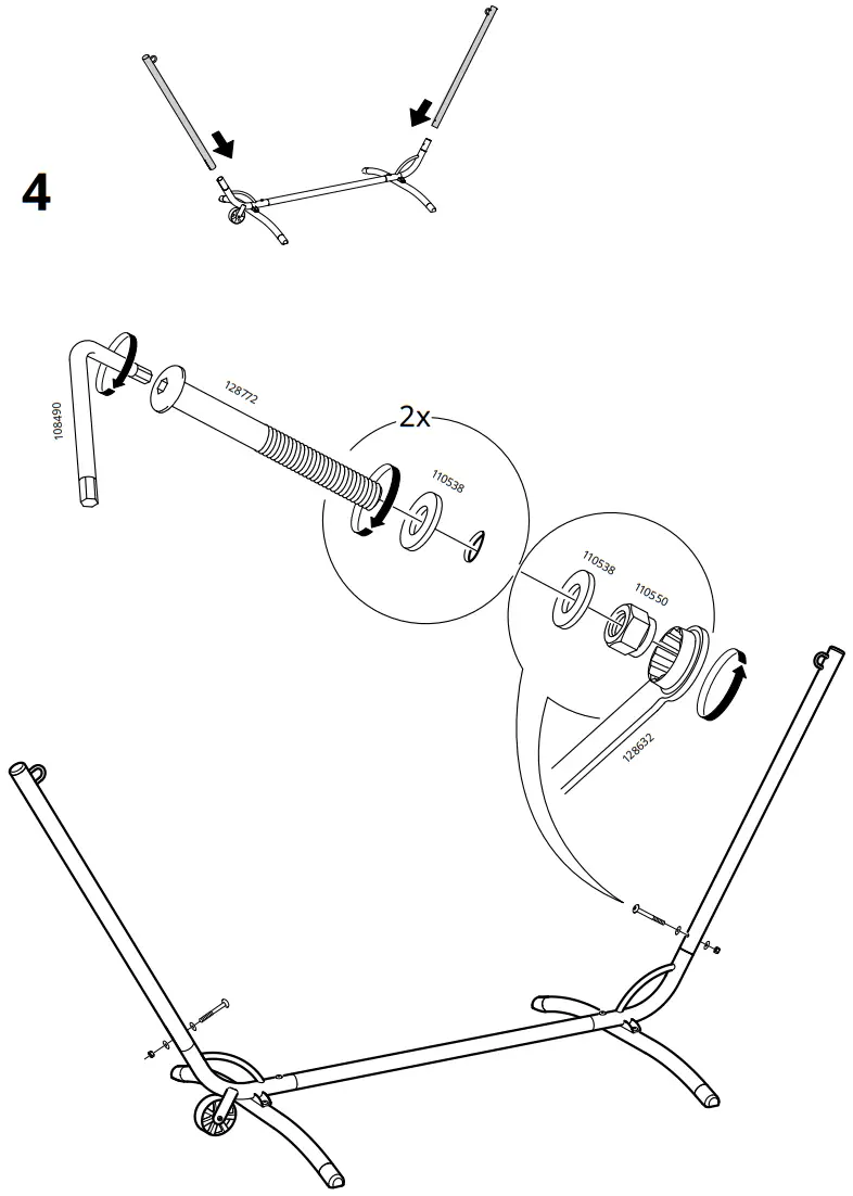 IKEA 802.515.13 GÅRÖ Hammock Stand Outdoor - Assembly 3