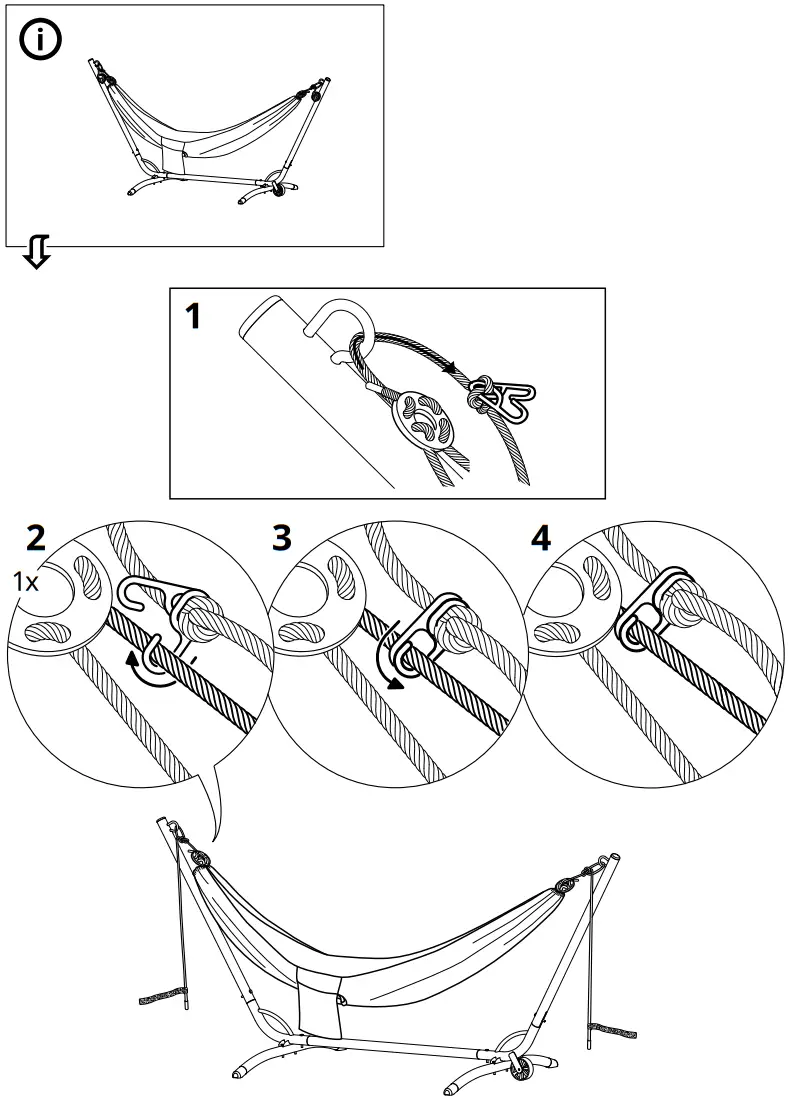 IKEA 802.515.13 GÅRÖ Hammock Stand Outdoor - Assembly 4