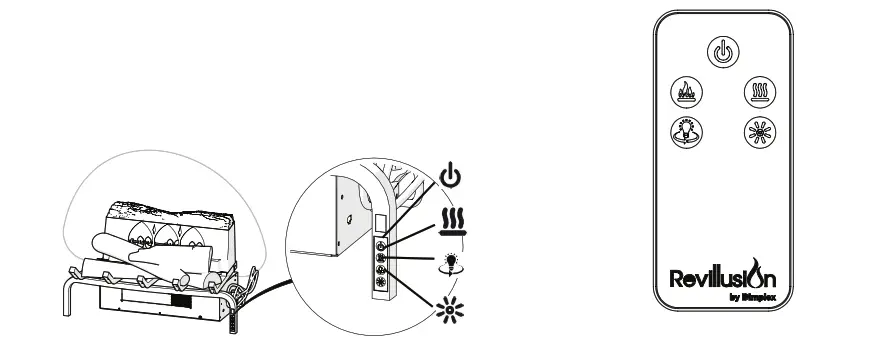 Dimplex RLG20BR Revillusion Birch Electric Fireplace Log Set - Remote
