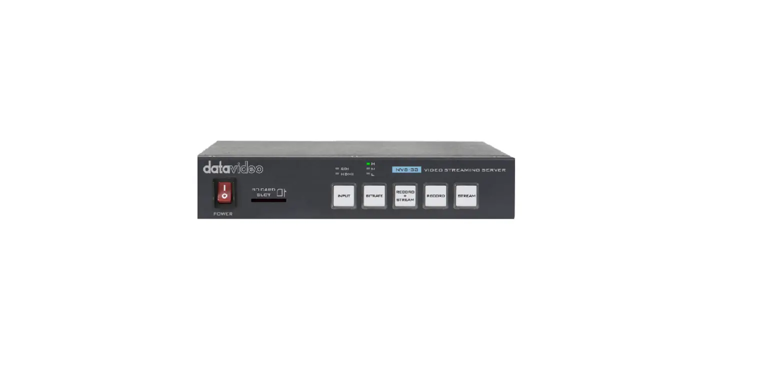 Datavideo Nvs-33 H.264 Video Streaming Encoder And Mp4 Recorder User Manual