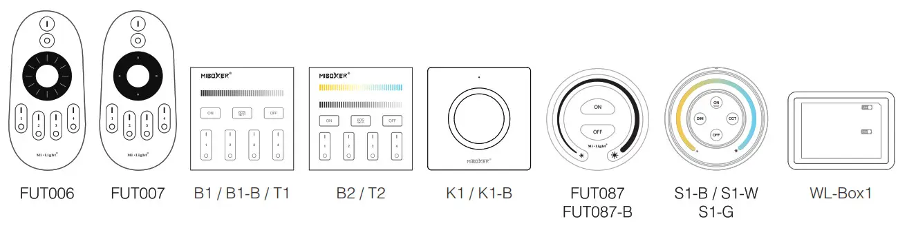 MiBOXER FUT006 4 Zone Rotating Wheel Remote - remote controls