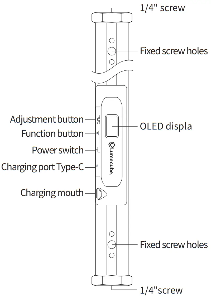 Lume cube Tube Light Mini Portable Tube Light - Part Name