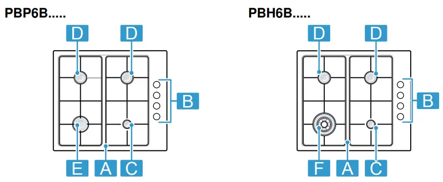 BOSCH PBH6B PBP6B Built In Gas Hob -