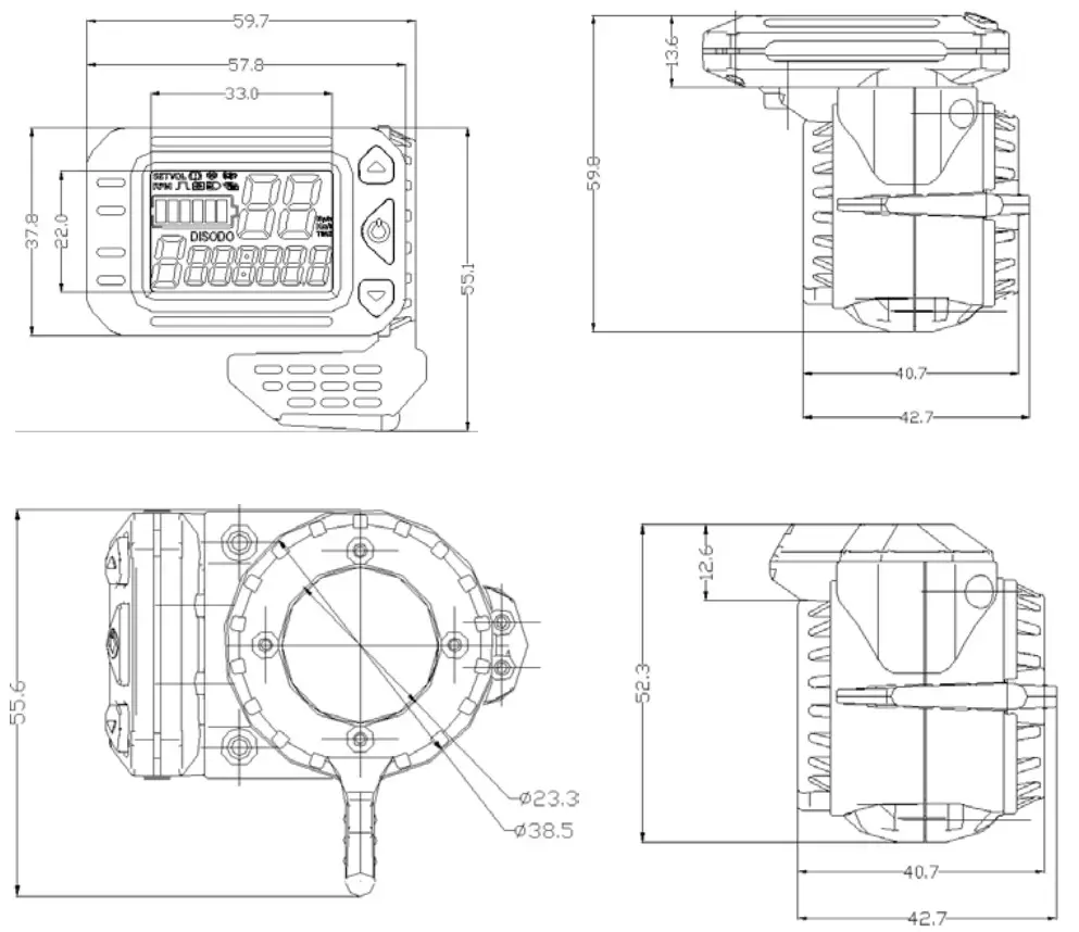 SCIWIL S5 LCD LCD Display - Product Size
