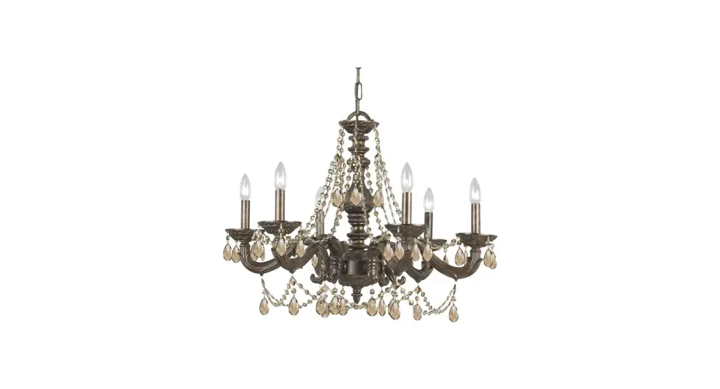 Crystorama 5026-vb-gt-mwp Six Light Chandelier Instruction Manual