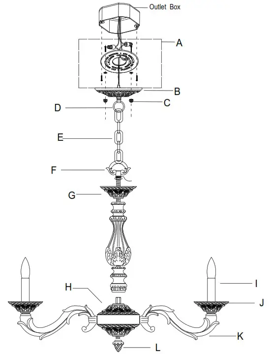 CRYSTORAMA 5026 VB GT MWP Six Light Chandelier - Part Number