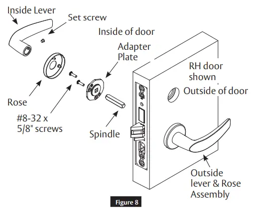 SARGENT 7800 Mortise Lock - Install Levers