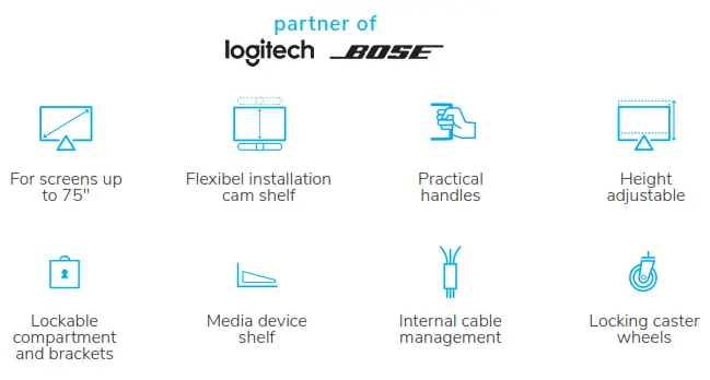 Neomounts FL50S-825 Floor TV Stand - AV kit