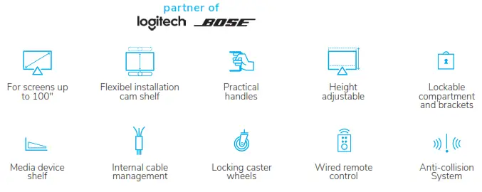 Neomounts FL50S-825 Floor TV Stand - AV kit2
