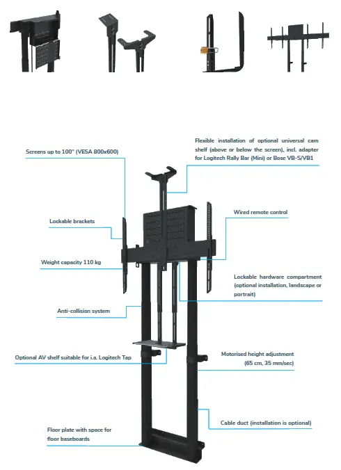 Neomounts FL50S-825 Floor TV Stand - Fig5