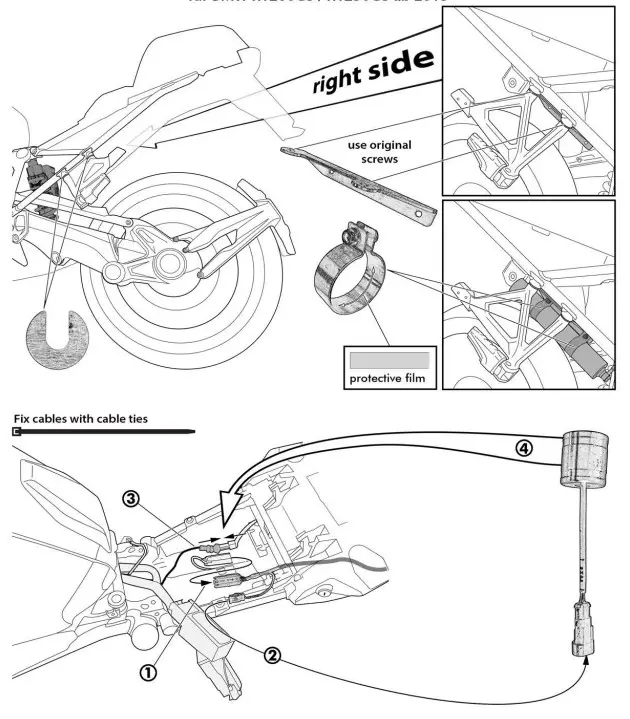 TOURATECH R1250GS Rear Shock Absorber DDA Plug and Travel EVO - Mounting 2