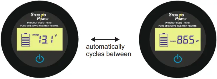 STERLING POWER PS121500 AC DC Inverter Handbook - display