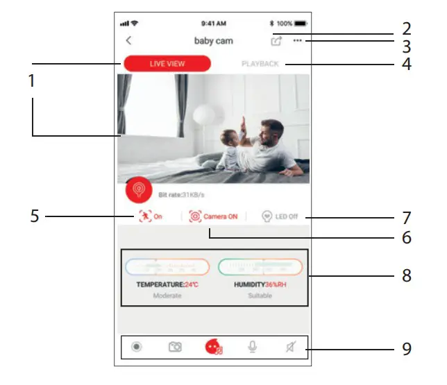 DIOCAM-FI01 HD Indoor WiFi Camera - Camera interface