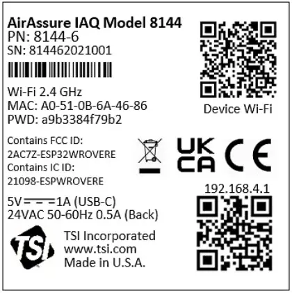 TSI 8144 Air Assure IAQ Monitor - fig