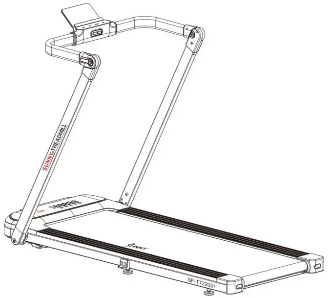 SUNNY HEALTH FITNESS SF-T722051 Hybrid Connected Folding Treadmill -