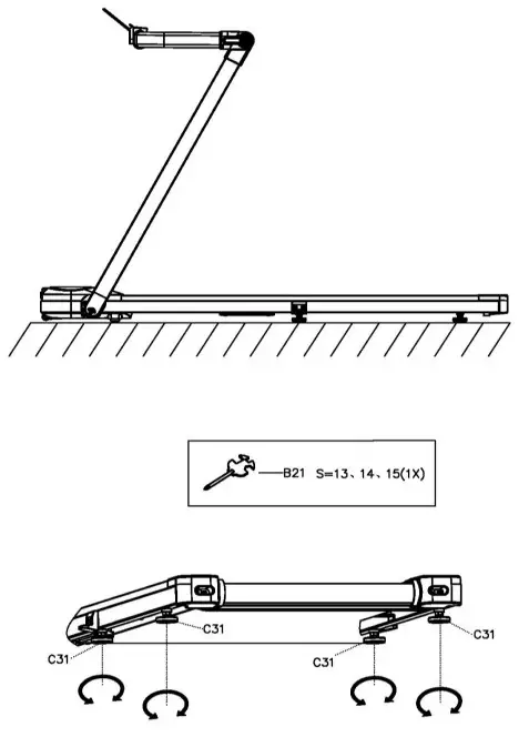 SUNNY HEALTH FITNESS SF-T722051 Hybrid Connected Folding Treadmill - ADJUST THE BALANCE