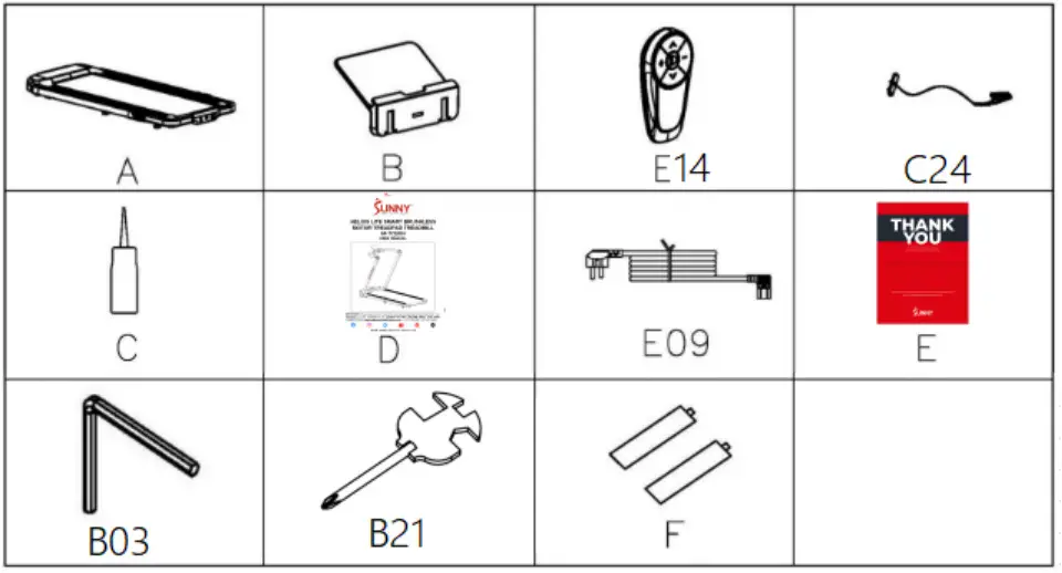 SUNNY HEALTH FITNESS SF-T722051 Hybrid Connected Folding Treadmill - CHECK LIST
