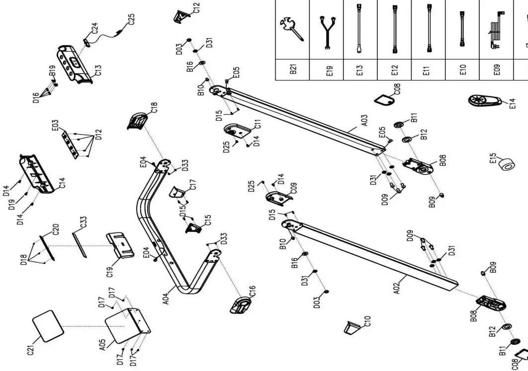 SUNNY HEALTH FITNESS SF-T722051 Hybrid Connected Folding Treadmill - EXPLODED DIAGRAM 2