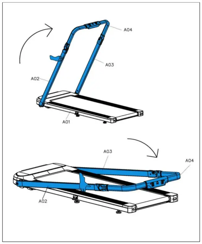 SUNNY HEALTH FITNESS SF-T722051 Hybrid Connected Folding Treadmill - Right Upright Tubes1