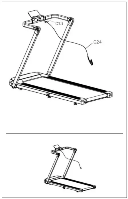 SUNNY HEALTH FITNESS SF-T722051 Hybrid Connected Folding Treadmill - Safety Key