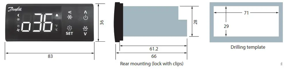 Danfoss EKC 224 Case Controller - Dimensions