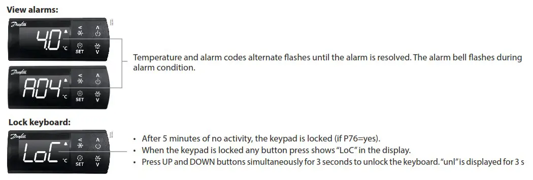 Danfoss EKC 224 Case Controller - Display operation 2