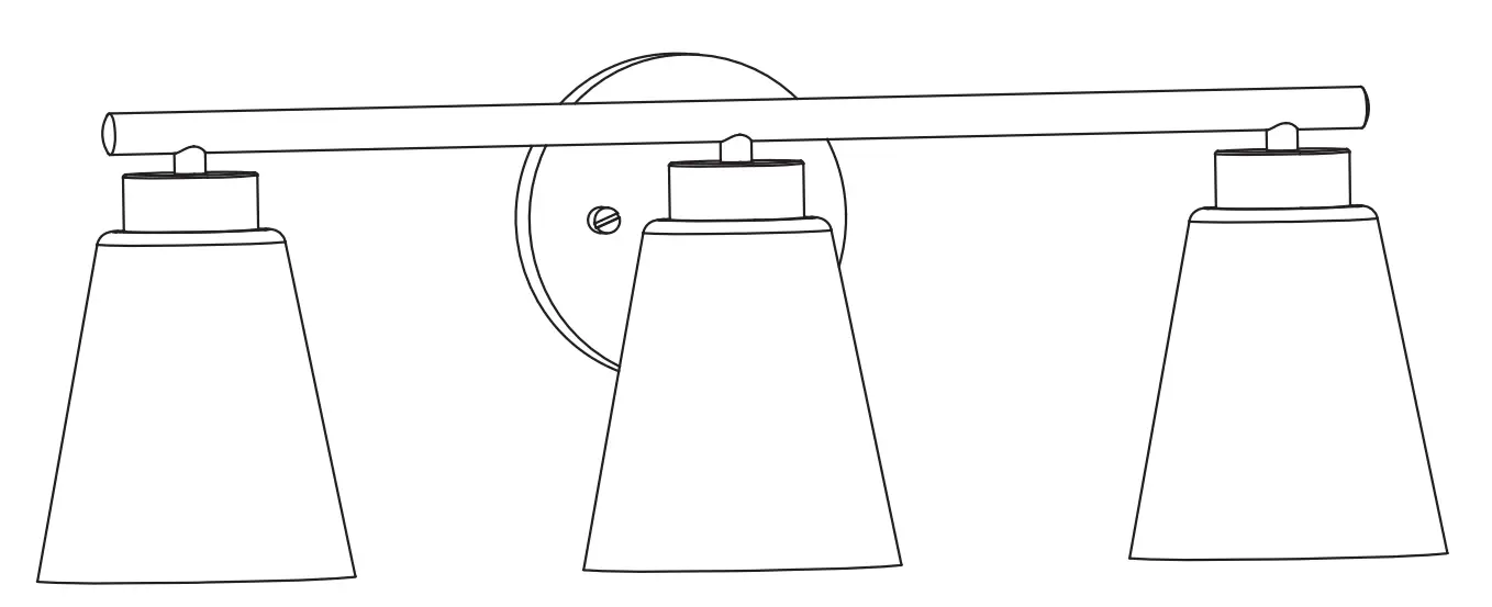 HAMPTON BAY DSHD32661C4 Eastburn 22 Inch 3 Light Gold Vanity Light with Frosted Glass Shades