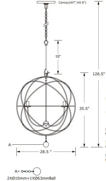 CRYSTORAMA 9228-OS Solaris Six Light Chandelier - ASSEMBLY