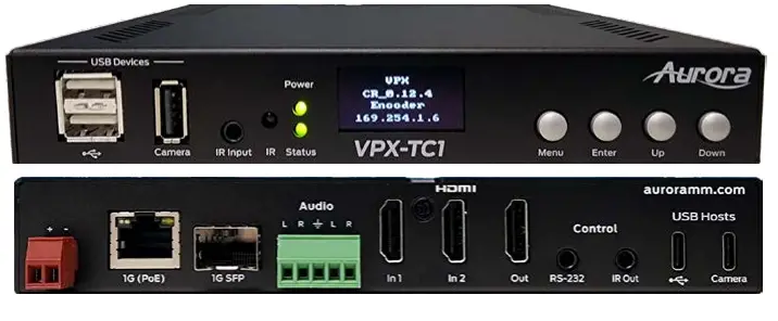AURORA VPX TC1 Pro Series 4K60 4 4 4 1Gbps AV Over IP Transceiver